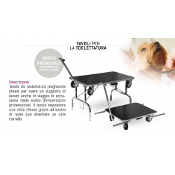 TAVOLO FISSO DA TOELETTATURA CON RUOTE